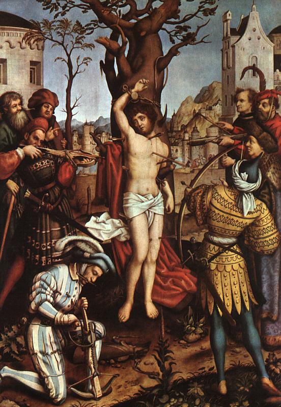 HOLBEIN, Hans the Elder The Martyrdom of Saint Sebastian Germany oil painting art